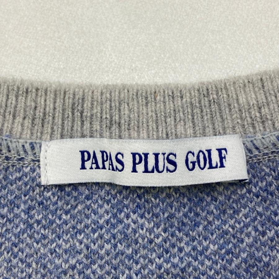PAPAS パパス PLUS GOLF D043HKV ウール ニットベスト グレー系 L