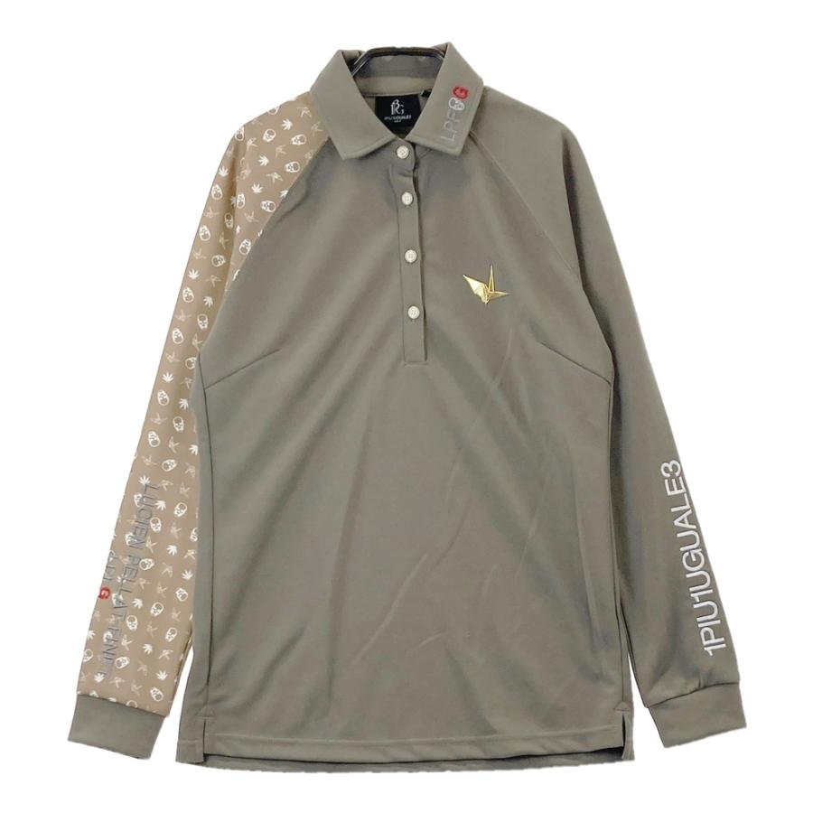サイズ：2 1PIU1UGUALE3 GOLF GST134 長袖ポロシャツ  グレー系 [240101633136] ゴルフウェア レディース ストスト 美品】1PIU1UGUALE3 GOLF GST134 長袖ポロシャツ グレー系 2 ゴルフ