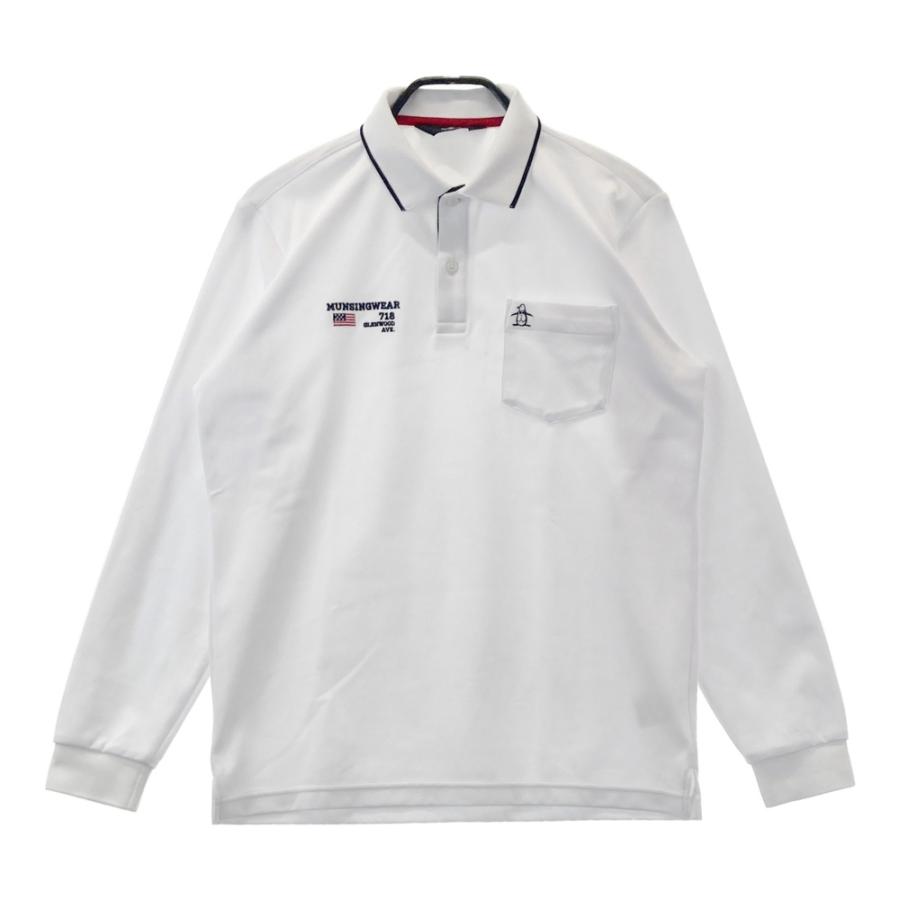 【未使用】マンシングウェア　ゴルフ　 L ポロシャツ ホワイト MUNSING WEAR マンシングウェア 長袖ポロシャツ ホワイト系 L ゴルフ
