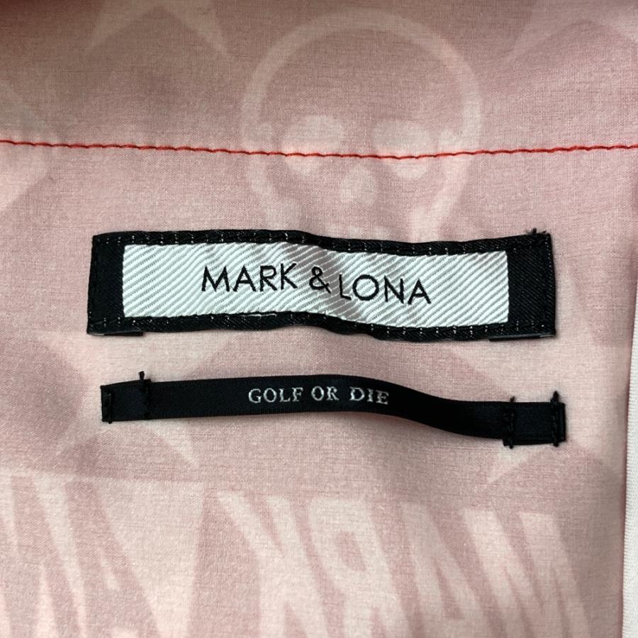 MARK&LONA マークアンドロナ  フード付 長袖ジップジャケット 総柄 レッド系 50 ゴルフウェア メンズ