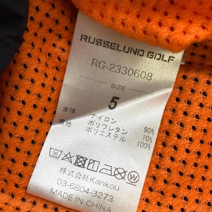 RUSSELUNO ラッセルノ サイズ5 ブルゾンジャケット 裏起毛ゴルフウェア RUSSELUNO ラッセルノ 裏メッシュ ナイロン 長袖ブルゾン ブラック系 5