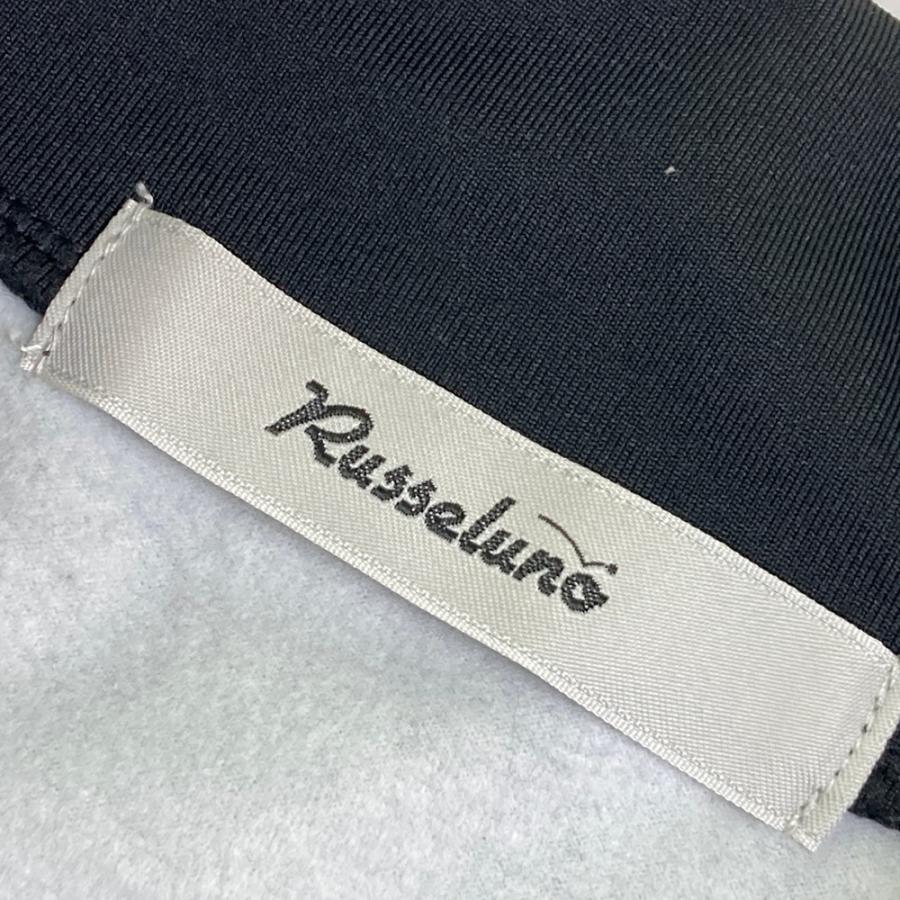 ラッセルノ 裏起毛ハイネックトレーナー 白×黒 袖ルチャマスク／SIZE:4 RUSSELUNO ラッセルノ 裏起毛 ハイネック 長袖 インナーTシャツ