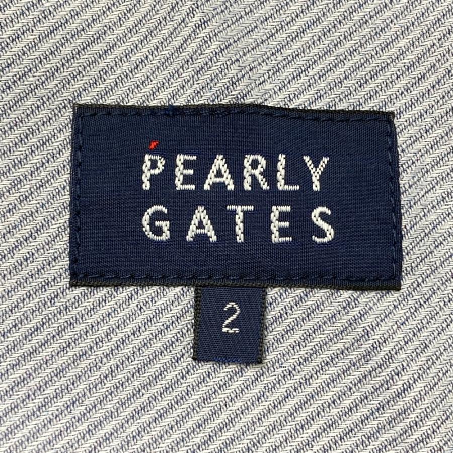 PEARLY GATES パーリーゲイツ  サイド変形 フラワープリント膝丈スカート  ネイビー系 2 ゴルフウェア レディースの画像