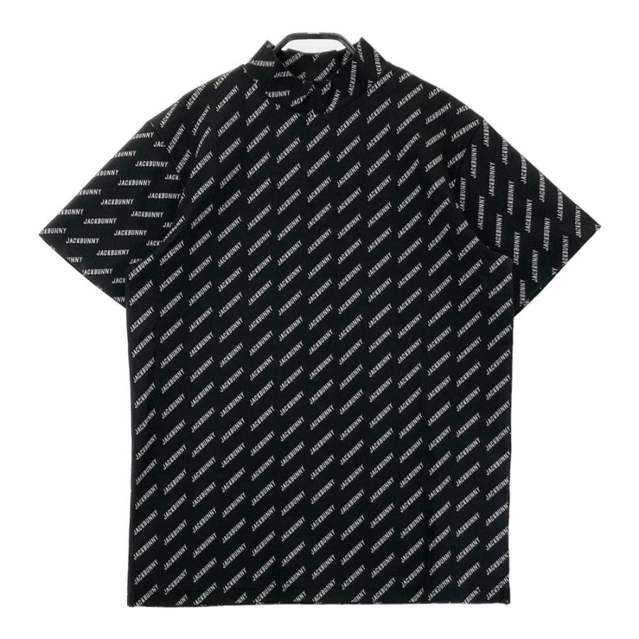 JACK BUNNY ジャックバニー モックネック半袖Tシャツ ロゴ柄 ブラック