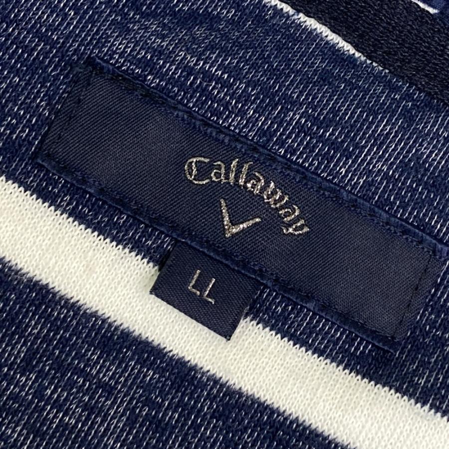 CALLAWAY キャロウェイ ジップパーカー パイル地 ボーダー柄 ネイビー