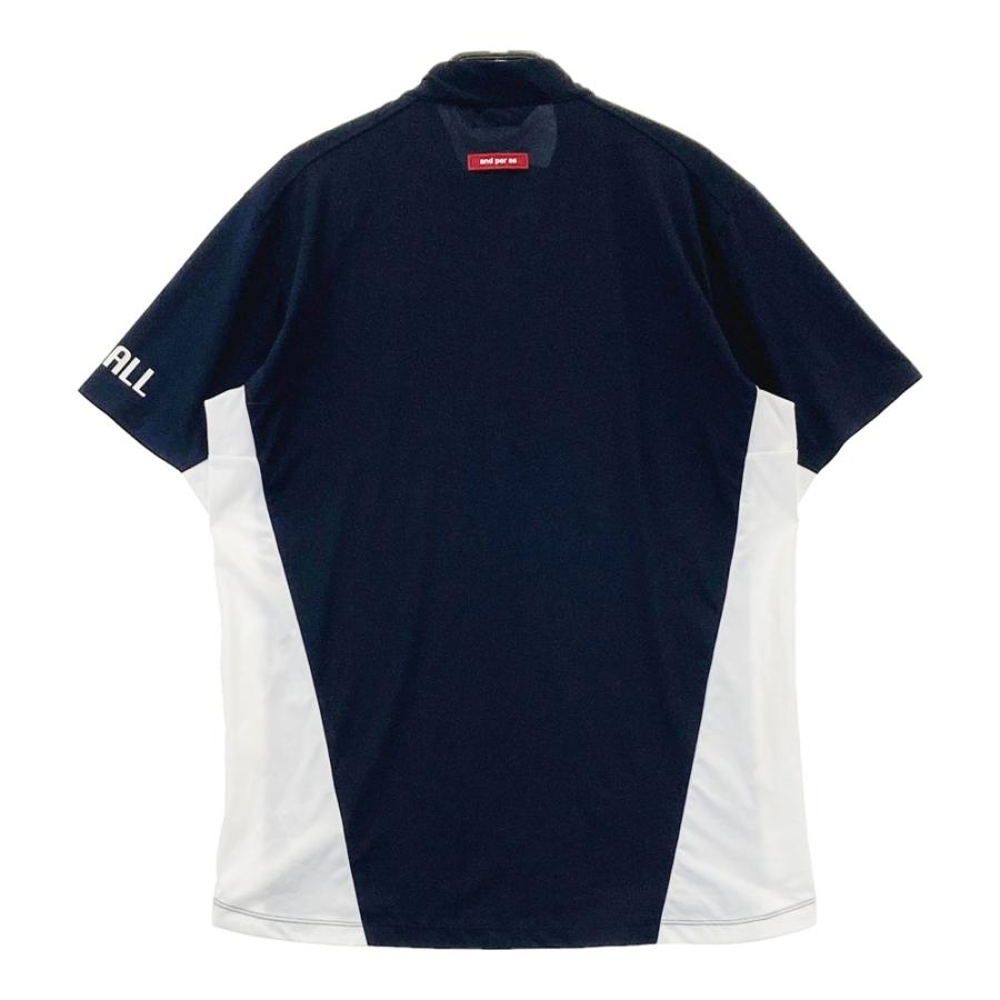 アンパスィ and per se 半袖ハーフジップ ゴルフ シャツ L ネイビー and per se（アンパスィ） ハーフジップ 半袖Tシャツ ネイビー系 M