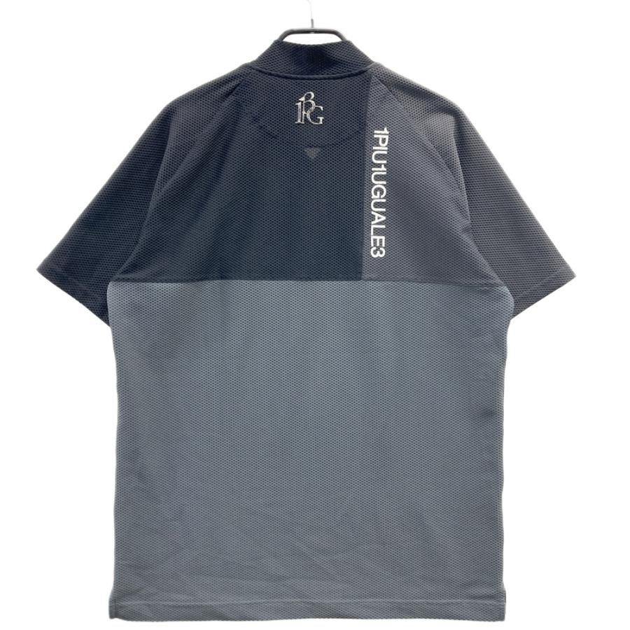 1PIU1UGUALE3 GOLF GRT218 半袖モックネックTシャツ メッシュ グレー系