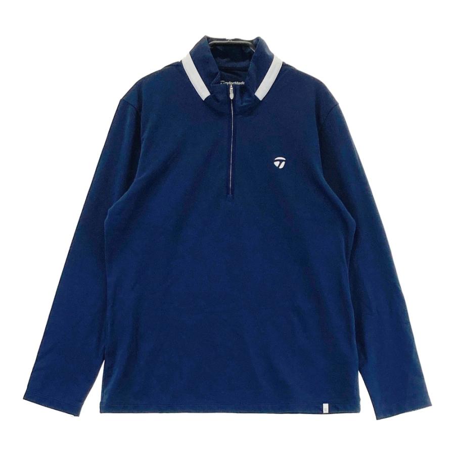 新品未使用 テーラーメイド ハーフジップシャツ 長袖 TaylorMade（テーラーメイド） ハーフジップ 長袖Tシャツ ネイビー系 L