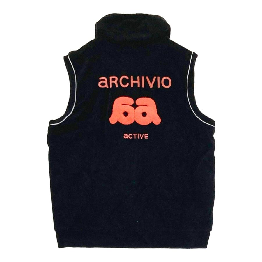 サイズ：38 ARCHIVIO アルチビオ  ジップベスト バックロゴ  ブラック系 [240101640215] ゴルフウェア レディース ストスト archivio（アルチビオ） ジップベスト バックロゴ ブラック系 38
