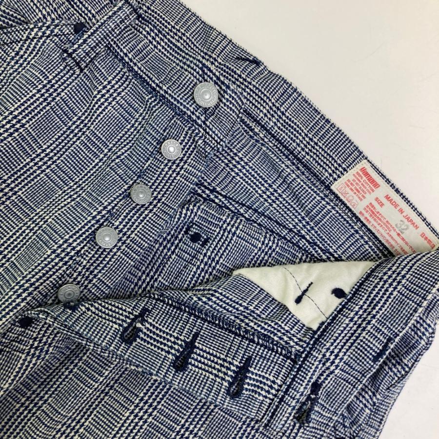 EVISU エヴィス 5500 コットンパンツ グレンチェック柄 ネイビー系 32 