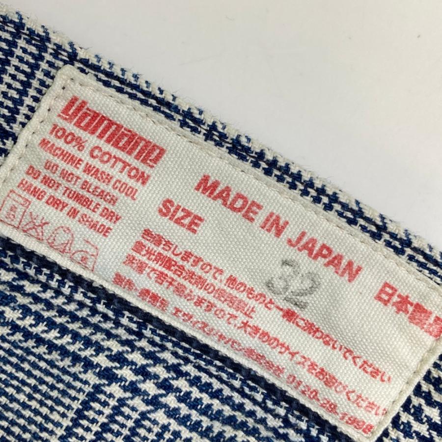 EVISU エヴィス 5500 コットンパンツ グレンチェック柄 ネイビー系 32 