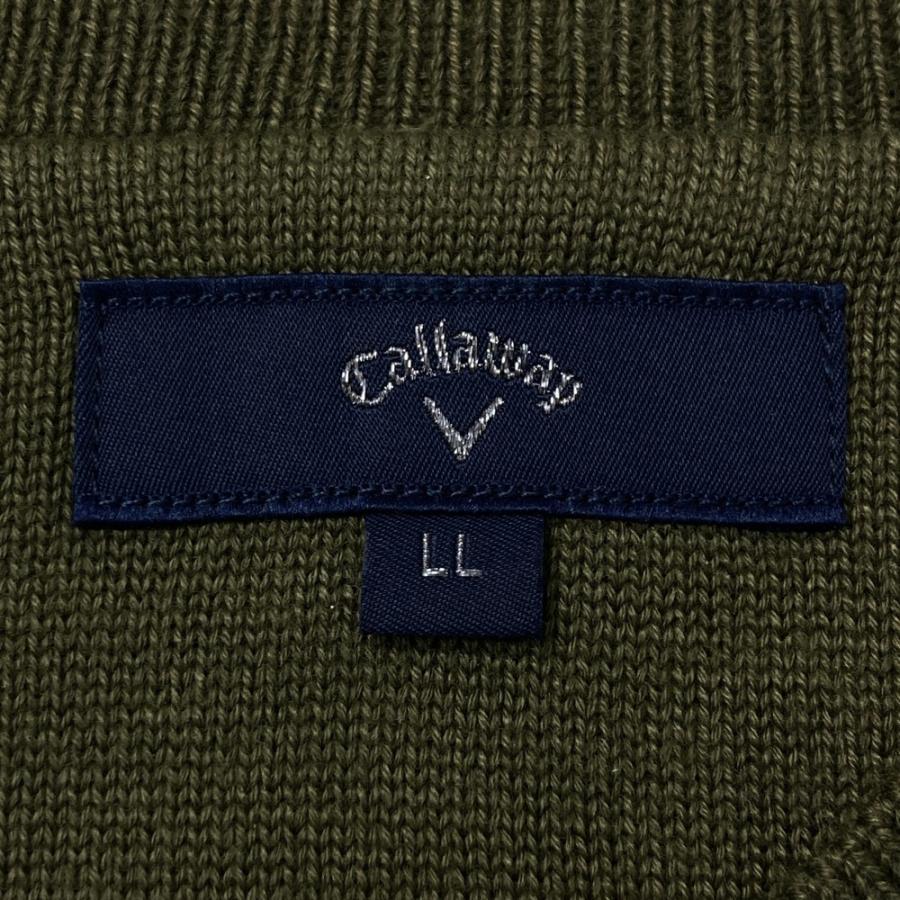 サイズ：LL CALLAWAY キャロウェイ 2024年モデル Vネック ニットベスト  カーキ系 [240101641967] ゴルフウェア メンズ ストスト Callaway（キャロウェイ） 2024年モデル Vネック ニットベスト カーキ
