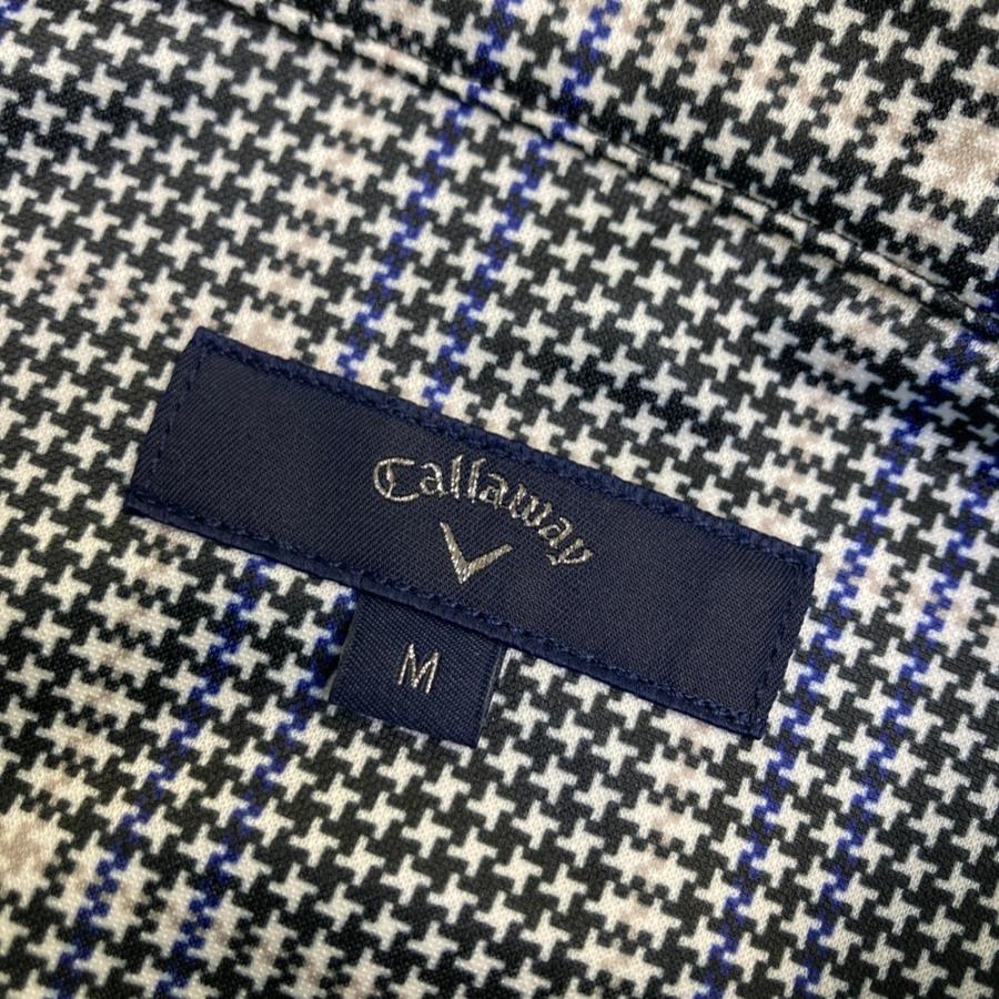 CALLAWAY キャロウェイ 長袖ポロシャツ ボタンダウン 千鳥格子柄