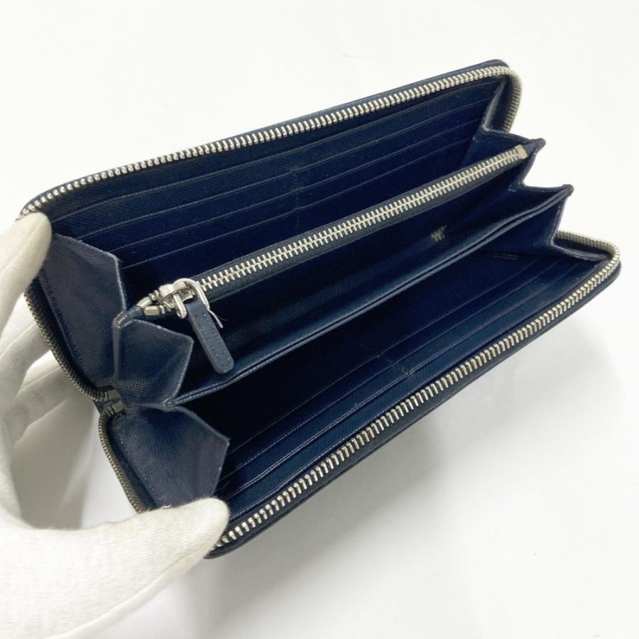 PRADA プラダ 長財布 ラウンドファスナー 型押し サフィアーノ
