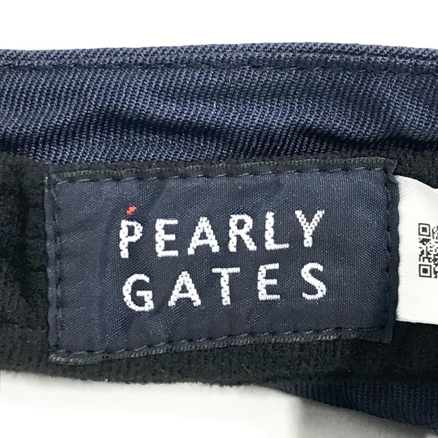PEARLY GATES パーリーゲイツ りぼん付き つば広サンバイザー ネイビー