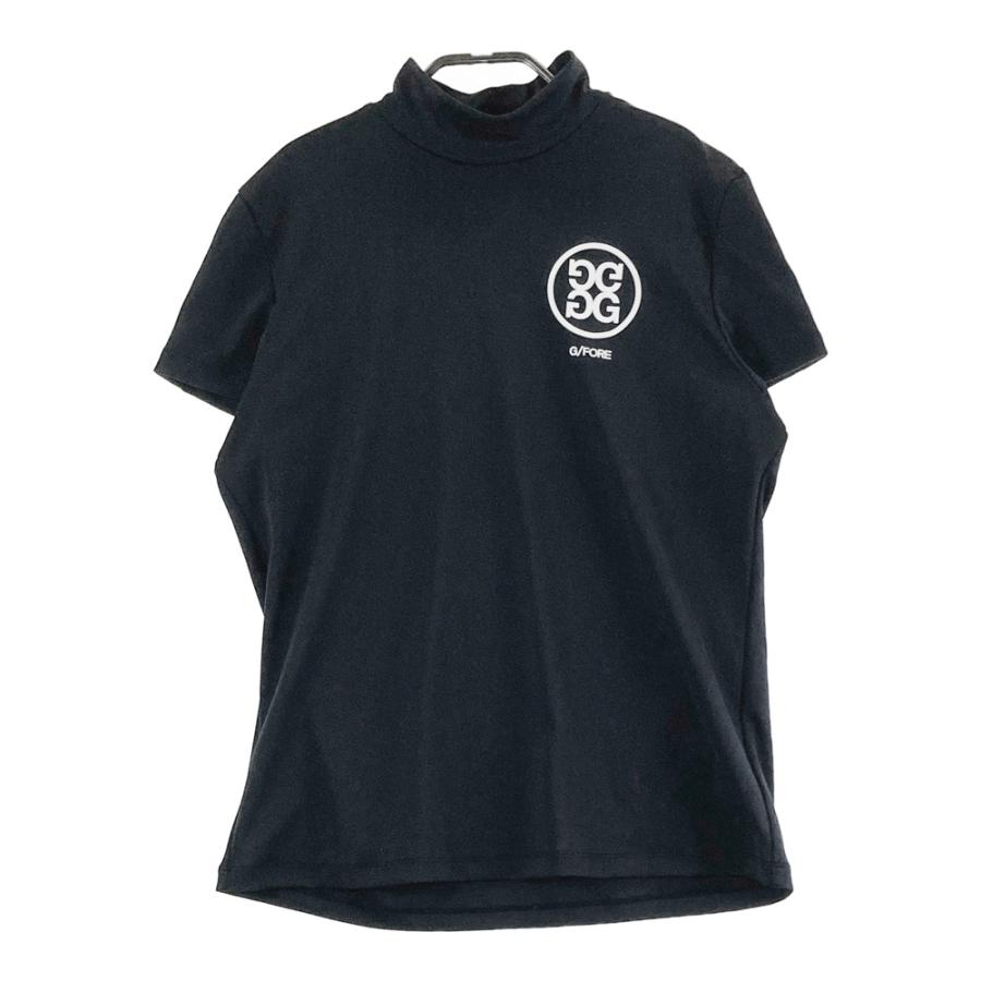 日本製　ゴルフウェア【G/FORE】ハイネックカットソー　黒　半袖　3 G/FORE（ジーフォア） ハイネック 半袖Tシャツ ブラック系 40 ゴルフ