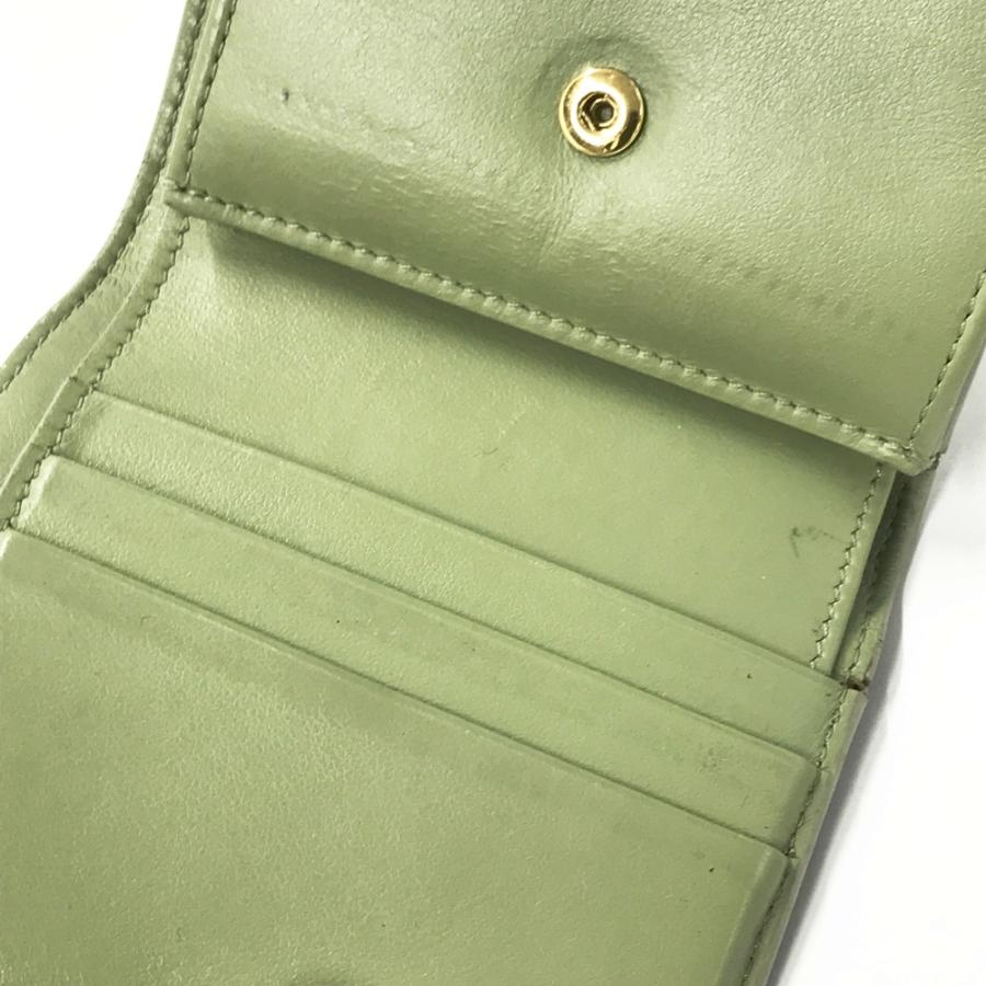 CELINE セリーヌ U-FC-0241 二つ折り財布 グリーン系 レディース
