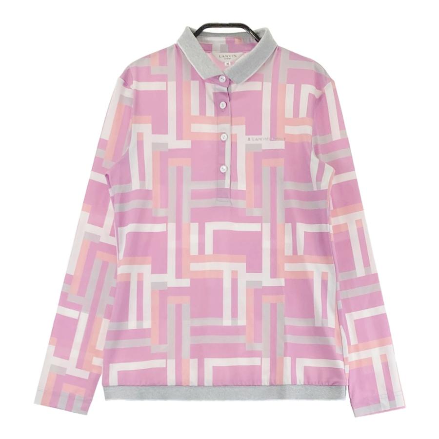 LANVIN SPORT ランバン スポール 長袖ポロシャツ ラメ 総柄 ピンク系