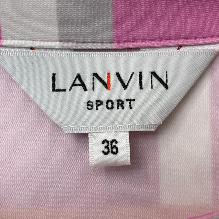 LANVIN SPORT ランバン スポール 長袖ポロシャツ ラメ 総柄 ピンク系