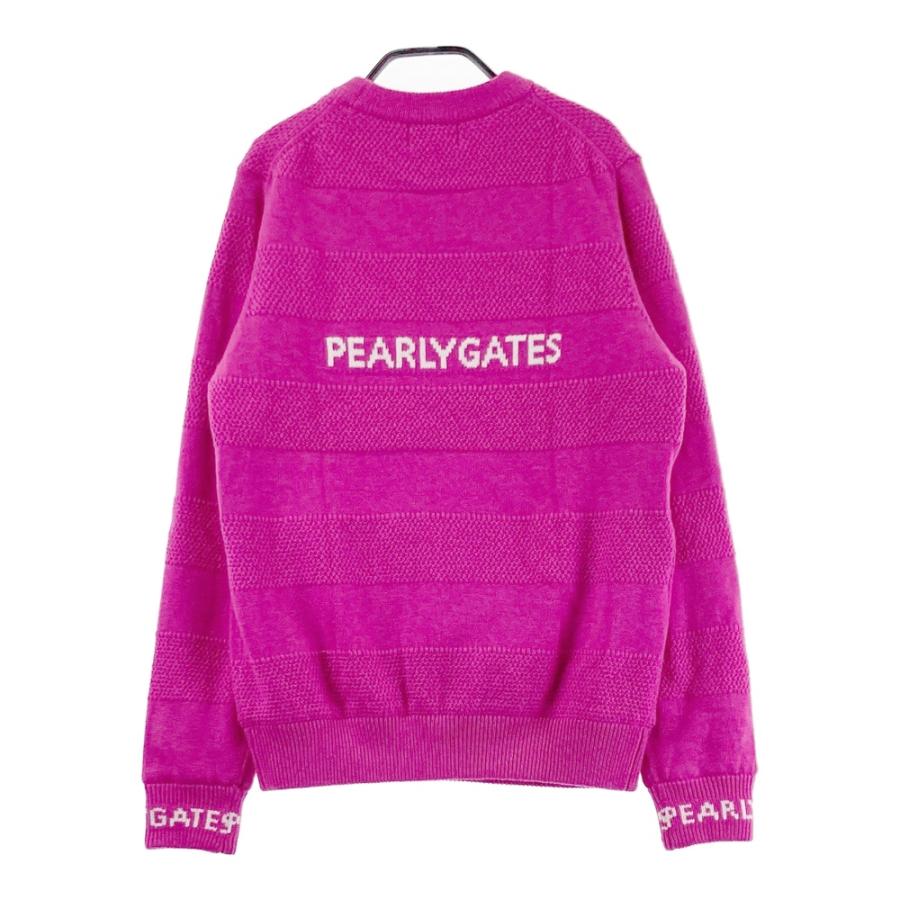 サイズ：1 PEARLY GATES パーリーゲイツ  ニットセーター ボーダー柄 ピンク系 [240101644293] ゴルフウェア レディース ストスト PEARLY GATES（パーリーゲイツ） 【新品】PEARLY GATES ニットセーター