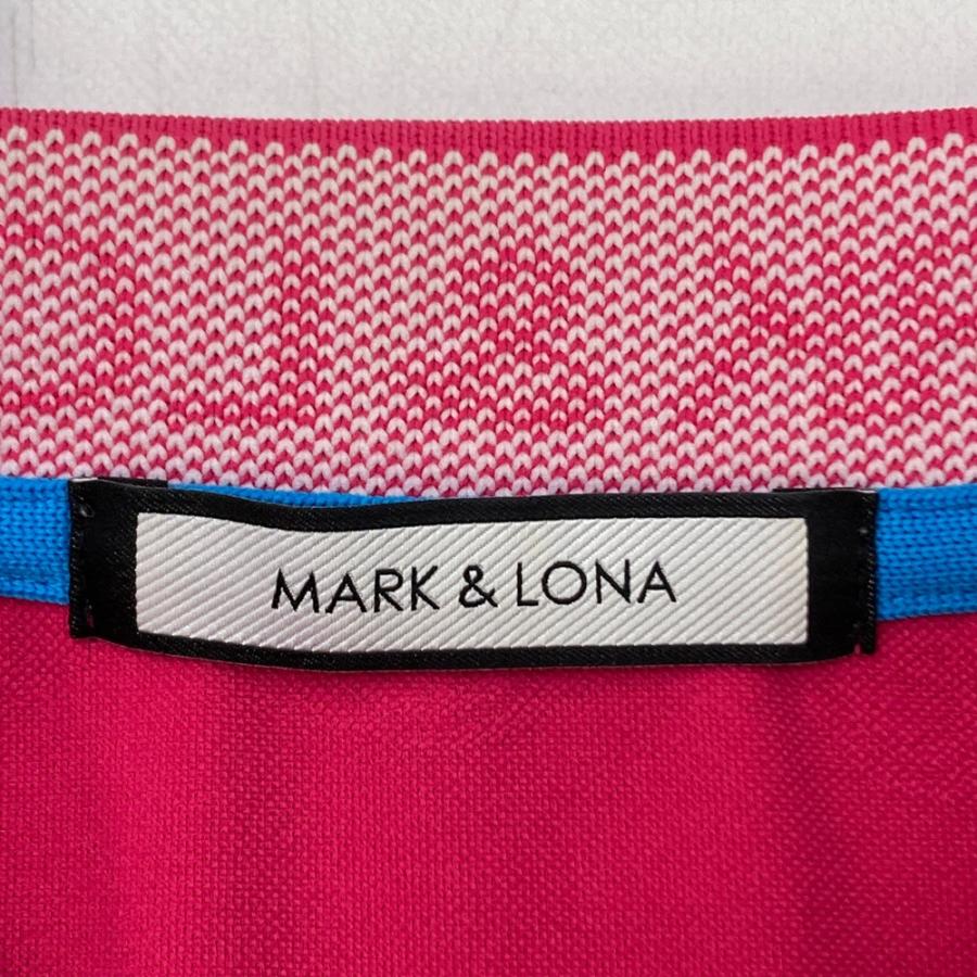 MARK\u0026LONA マークアンドロナ  ノースリーブポロシャツ スカル ロゴ総柄 ピンク系 40 ゴルフウェア レディースの画像