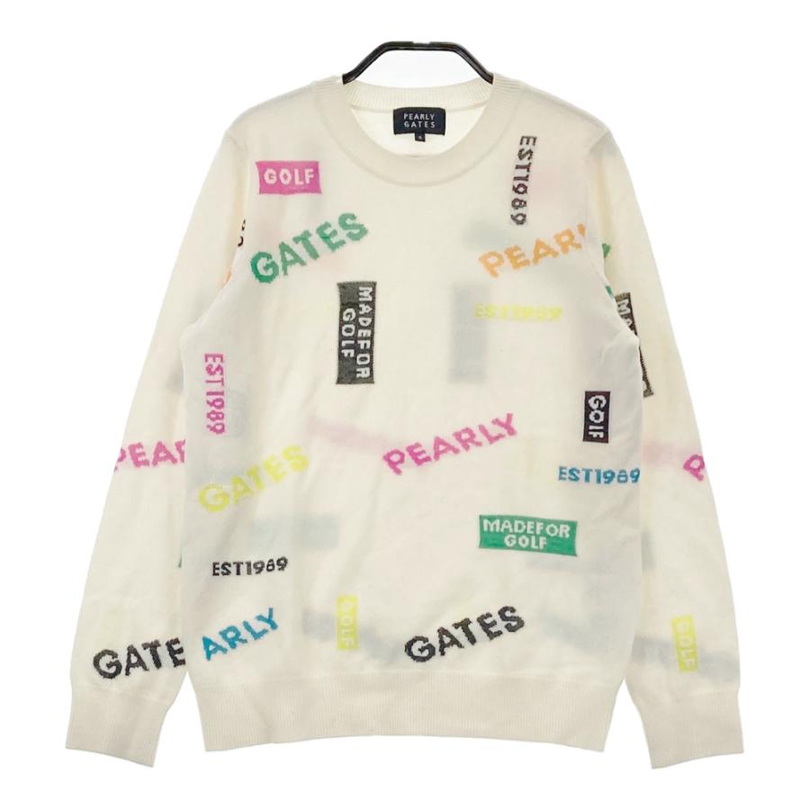 PEARLY GATES パーリーゲイツ カシミヤ混 ニットセーター ロゴ柄