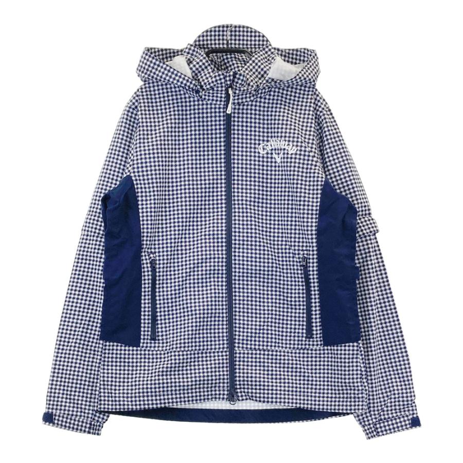 CALLAWAY キャロウェイ 多機能 レインウェア 上下セット 総柄 ネイビー系 M ゴルフウェア レディース