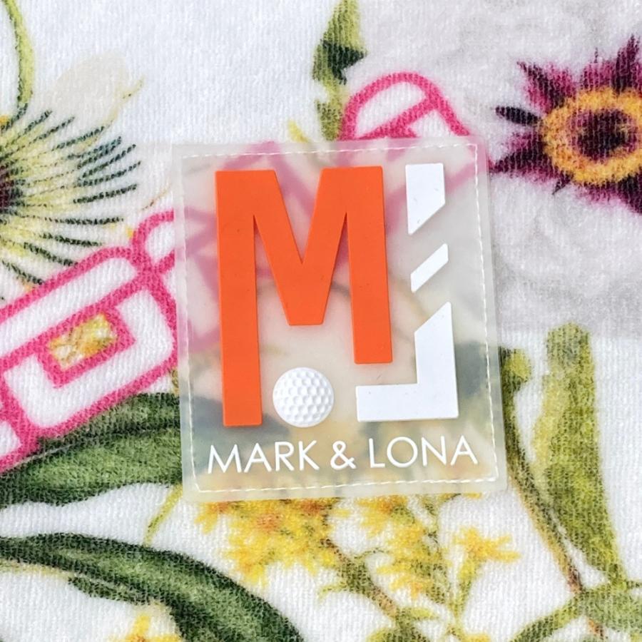 MARK\u0026LONA マークアンドロナ  半袖ポロシャツ ロゴ総柄 ホワイト系 48 ゴルフウェア メンズの画像