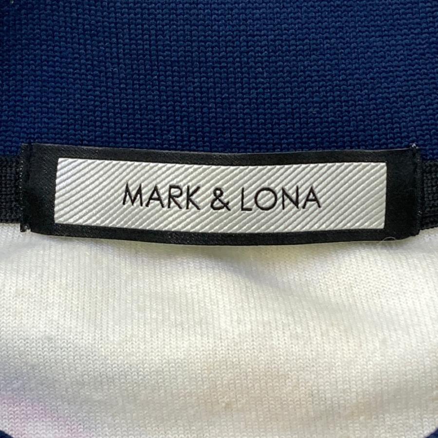MARK\u0026LONA マークアンドロナ  半袖ポロシャツ ロゴ総柄 ホワイト系 48 ゴルフウェア メンズの画像