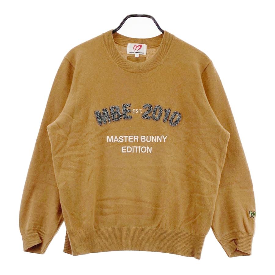 サイズ：4 MASTER BUNNY EDITION マスターバニーエディション 2024年モデル カシミヤ 長袖ニットセーター  ベージュ系 [240101644973] ゴルフウェア メンズ ストスト MASTER BUNNY EDITION（マスターバニーエディション） 2024年モデル