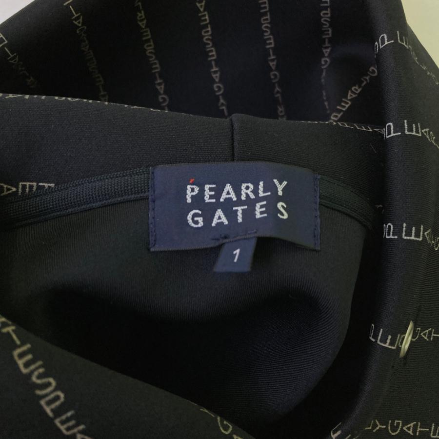 サイズ：1 PEARLY GATES パーリーゲイツ  ダンボールニット ジップパーカー ロゴストライプ柄 ブラック系 [240101645467] ゴルフウェア レディース ストスト PEARLY GATES パーリーゲイツ ダンボールニット ジップパーカー ロゴ
