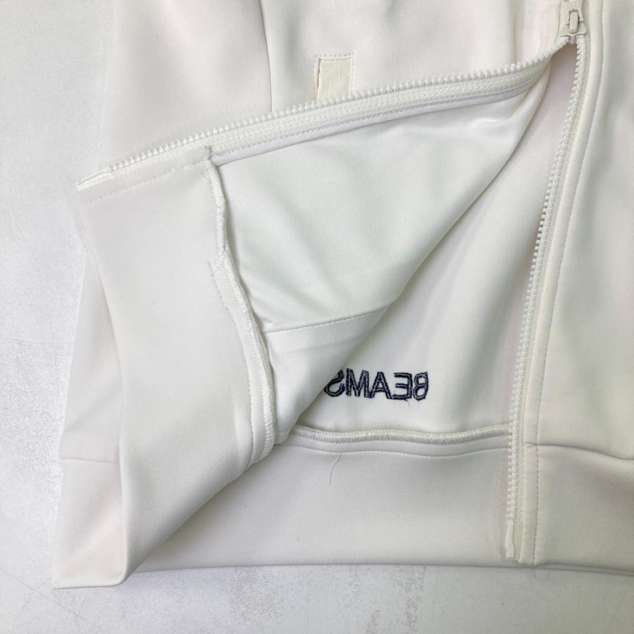 BEAMS GOLF ビームスゴルフ 異素材フード付き ジップベスト ホワイト系