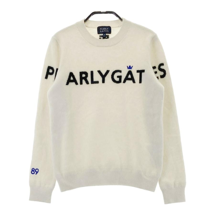 PEARLY GATES ホワイト長袖セーター 新品未使用 サイズ0 PEARLY GATES パーリーゲイツ 長袖 カシミヤ ニットセーター ホワイト