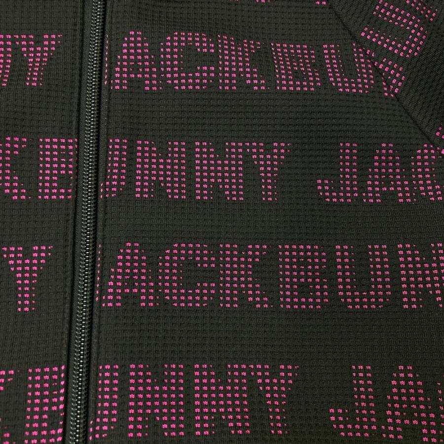 JACK BUNNY ジャックバニー ; ジップジャケット ロゴ 総柄 ブラック系