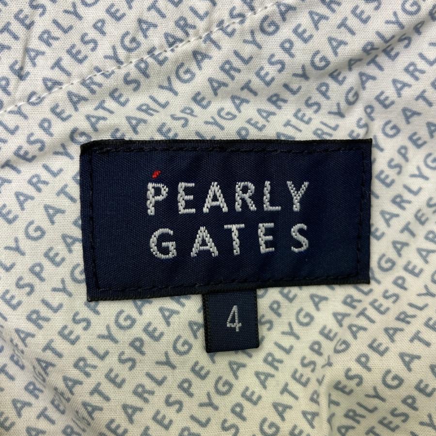 PEARLY GATES パーリーゲイツ  ストレッチパンツ 裏地付 ニコちゃん 総柄 ネイビー系 4 ゴルフウェア レディースの画像