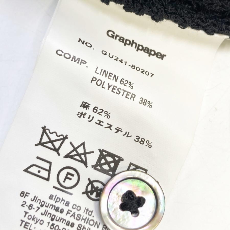 グラフ Graphpaper グラフペーパー カーディガン リネン混 ブラック系