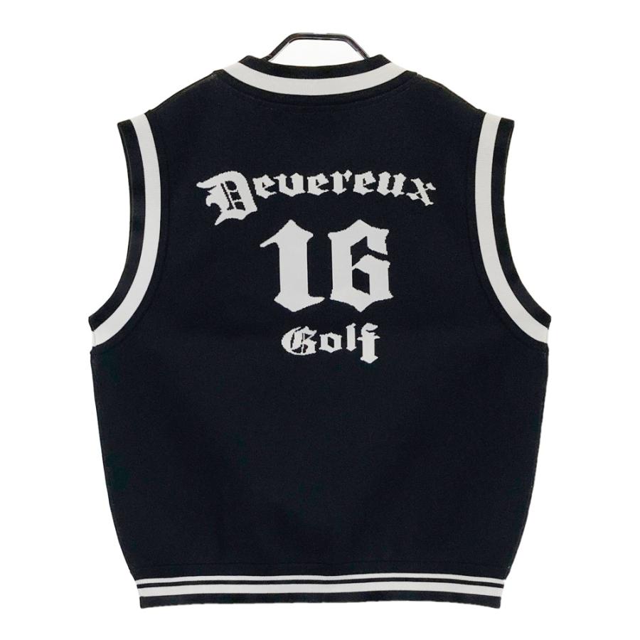 【新品】DEVEREUX GOLF デヴァローゴルフ  ニットベスト  ブラック系 S ゴルフウェア メンズ_1