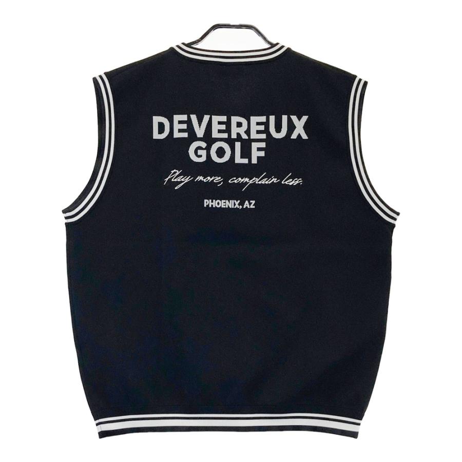 デヴァロー　メンズゴルフウェアベスト 新品】DEVEREUX GOLF デヴァローゴルフ ニットベスト ブラック系 M