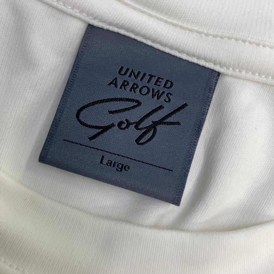 UNITED ARROWS GOLF ゴルフストライプシャツ L 未使用 UNITED ARROWS GOLF ユナイテッドアローズゴルフ 半袖Tシャツ ホワイト