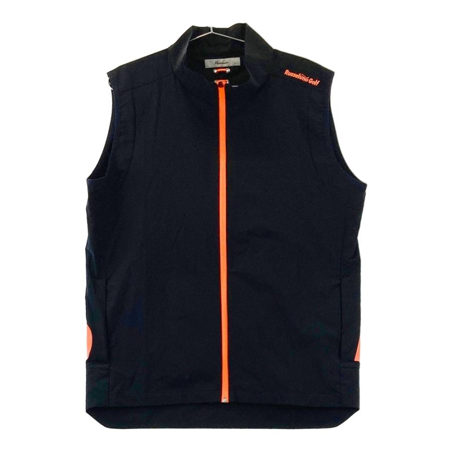 【美品】ラッセルノ　ブラック ベスト サイズ6（XL） RUSSELUNO ラッセルノ ジップベスト ブラック系 6 ゴルフウェア メンズ
