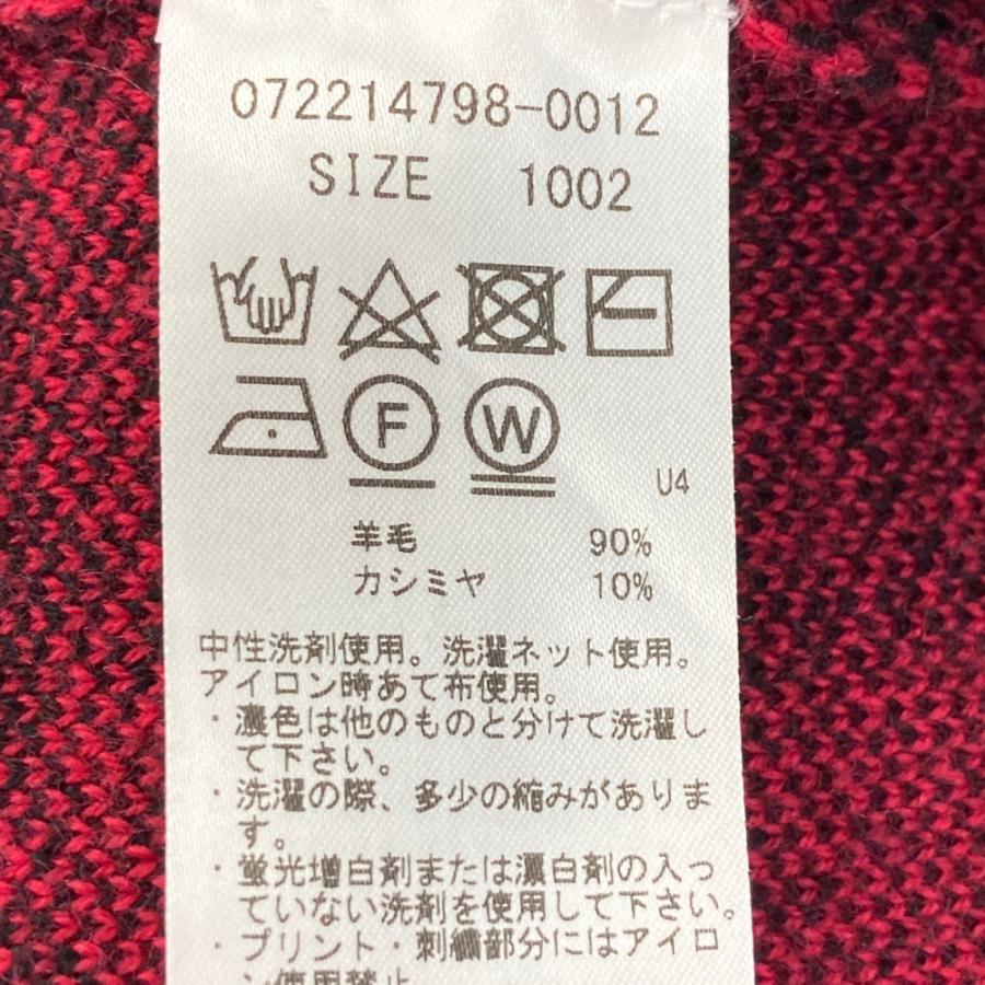 WAAC ワック カシミヤ混 ニットセーター チェック柄 レッド系 2 ゴルフ