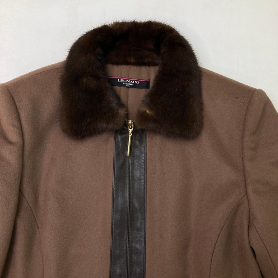 LEONARD ファー付きジャケット LEONARD（レオナール） カシミヤ 