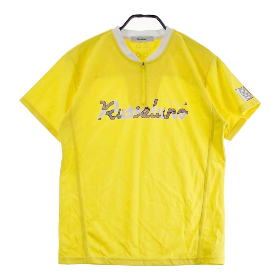 美品　Russeluno ラッセルノ　半袖　ハーフジップシャツ RUSSELUNO ラッセルノ ハーフジップ 半袖Tシャツ ルチャ イエロー系 4