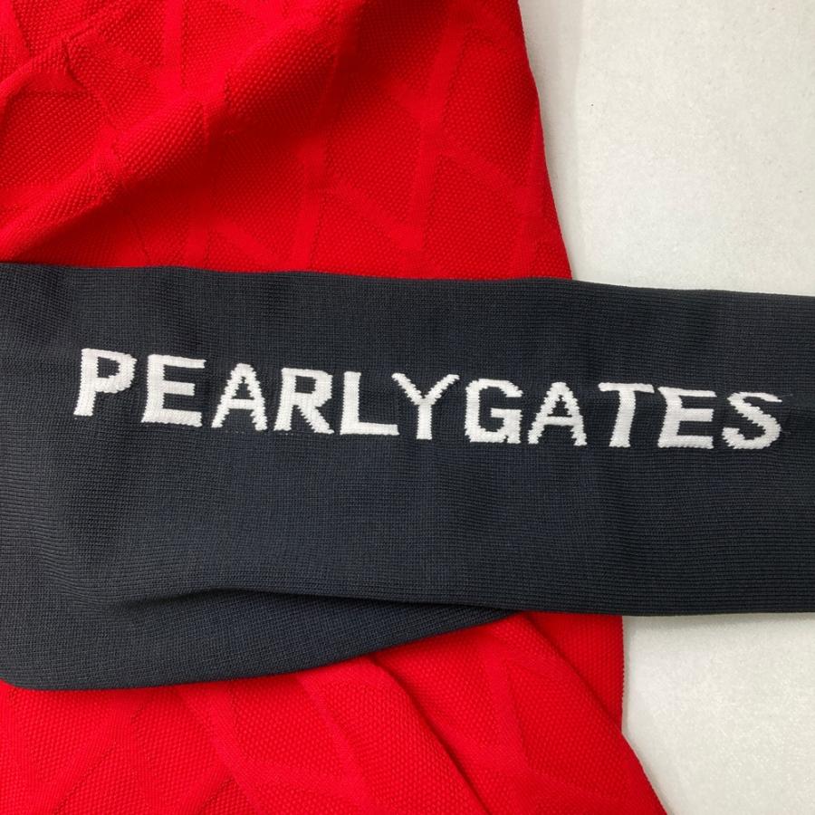 PEARLY GATES パーリーゲイツ  バイカラー 長袖ニットセーター チェック柄 レッド系 1 ゴルフウェア レディースの画像