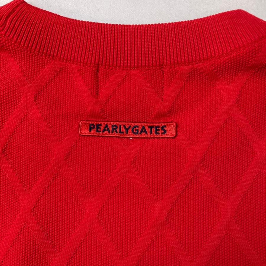 PEARLY GATES パーリーゲイツ  バイカラー 長袖ニットセーター チェック柄 レッド系 1 ゴルフウェア レディースの画像