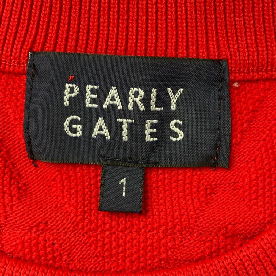PEARLY GATES パーリーゲイツ  バイカラー 長袖ニットセーター チェック柄 レッド系 1 ゴルフウェア レディースの画像