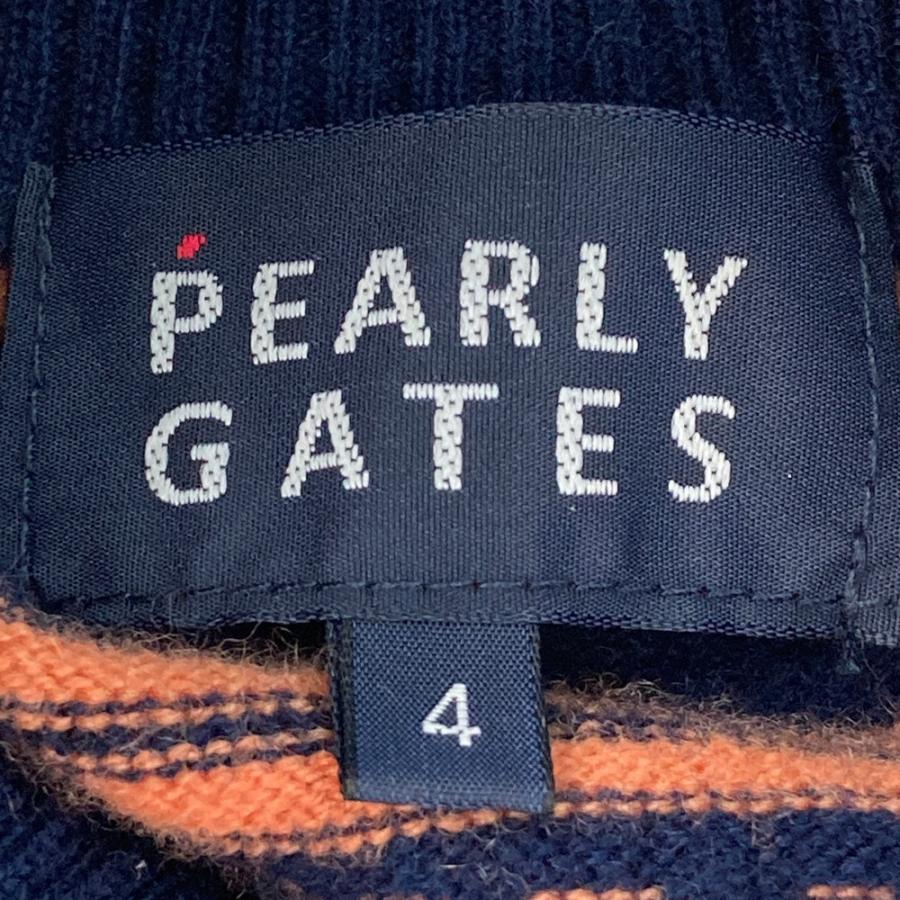 パーリーゲイツ カシミヤ混 ジップアップ ニットパーカー フード付 ナンバリング PEARLY GATES（パーリーゲイツ） カシミヤ混 ハーフジップ ニット
