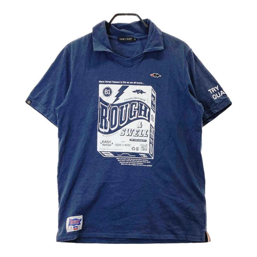 ROUGH&SWELL ラフアンドスウェル 襟付半袖 Tシャツ ネイビー系 L