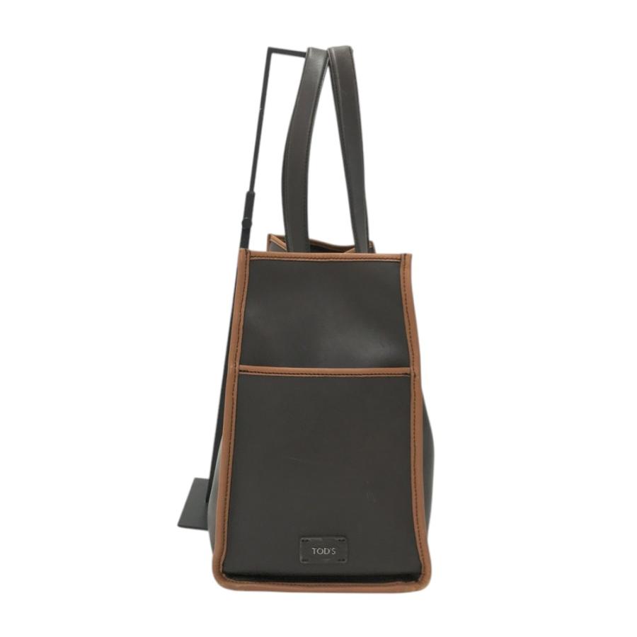 TOD'S トッズ ダブルストライプ トートバッグ ブラウン系