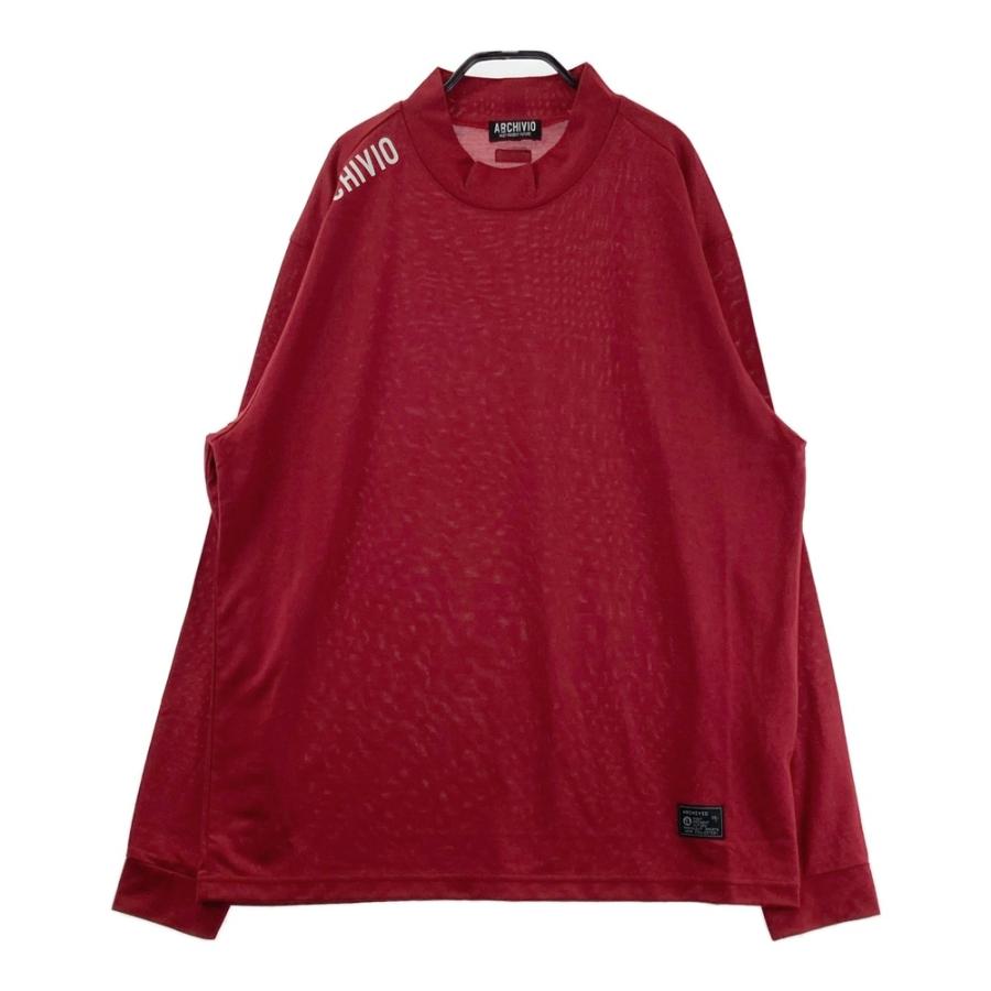 サイズ：50 ARCHIVIO アルチビオ 2025年モデル ハイネック 長袖Tシャツ  レッド系 [240101653166] ゴルフウェア メンズ ストスト ARCHIVIO アルチビオ 2025年モデル ハイネック 長袖Tシャツ レッド系
